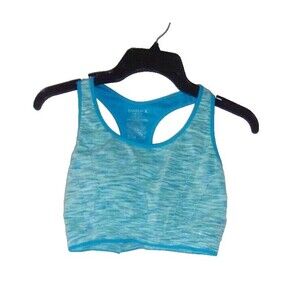 Danskin Sports Bra Size Large 12-14 Blue Heather Design